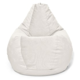 Кресло-мешок «Груша» Позитив Maserrati, размер XL, диаметр 95 см, высота 125 см, велюр, цвет белый