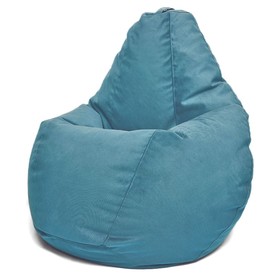 Кресло-мешок «Груша» Позитив Maserrati, размер XL, диаметр 95 см, высота 125 см, велюр, цвет синий