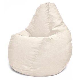 Кресло-мешок «Груша» Позитив Maserrati, размер XXL, диаметр 105 см, высота 130 см, велюр, цвет ваниль