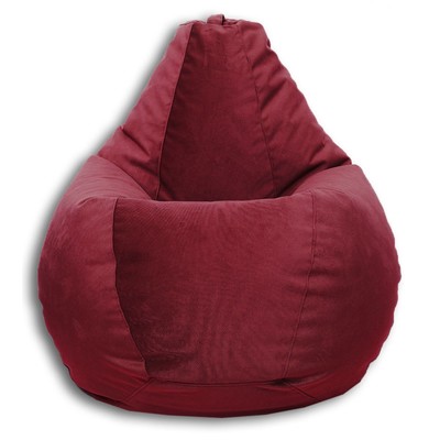 Кресло-мешок «Груша» Позитив Карат, размер M, диаметр 70 см, высота 90 см, велюр, цвет красный