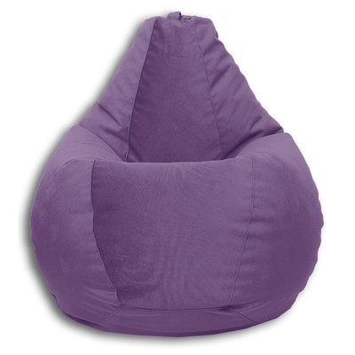 Кресло-мешок «Груша» Позитив Карат, размер M, диаметр 70 см, высота 90 см, велюр, цвет фиолетовый