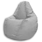 Кресло-мешок «Груша» Позитив Карат, размер M, диаметр 70 см, высота 90 см, велюр, цвет серый - Фото 2