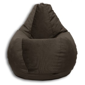 Кресло-мешок «Груша» Позитив Карат, размер M, диаметр 70 см, высота 90 см, велюр, цвет коричневый