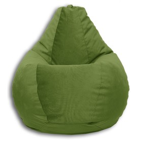 Кресло-мешок «Груша» Позитив Карат, размер M, диаметр 70 см, высота 90 см, велюр, цвет зелёный