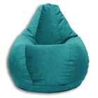 Кресло-мешок «Груша» Позитив Карат, размер M, диаметр 70 см, высота 90 см, велюр, цвет бирюзовый - Фото 1