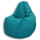 Кресло-мешок «Груша» Позитив Карат, размер M, диаметр 70 см, высота 90 см, велюр, цвет бирюзовый - Фото 2