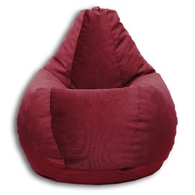Кресло-мешок «Груша» Позитив Карат, размер L, диаметр 80 см, высота 100 см, велюр, цвет красный