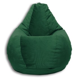 Кресло-мешок «Груша» Позитив Карат, размер L, диаметр 80 см, высота 100 см, велюр, цвет зелёный