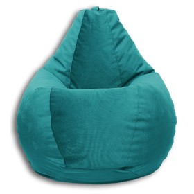 Кресло-мешок «Груша» Позитив Карат, размер L, диаметр 80 см, высота 100 см, велюр, цвет бирюзовый