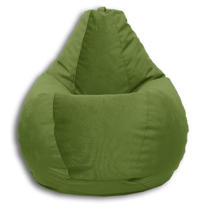 Кресло-мешок Груша XL, размер 95х130 см, ткань велюр, цвет зелёный