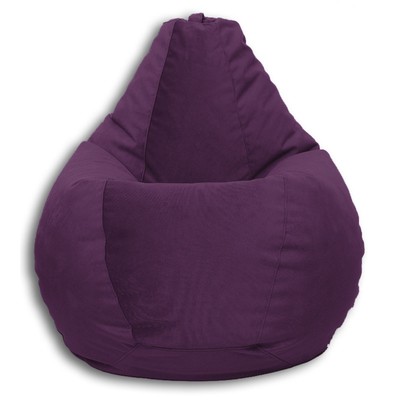 Кресло-мешок «Груша» Позитив Real A, размер M, диаметр 70 см, высота 90 см, велюр, цвет фиолетовый