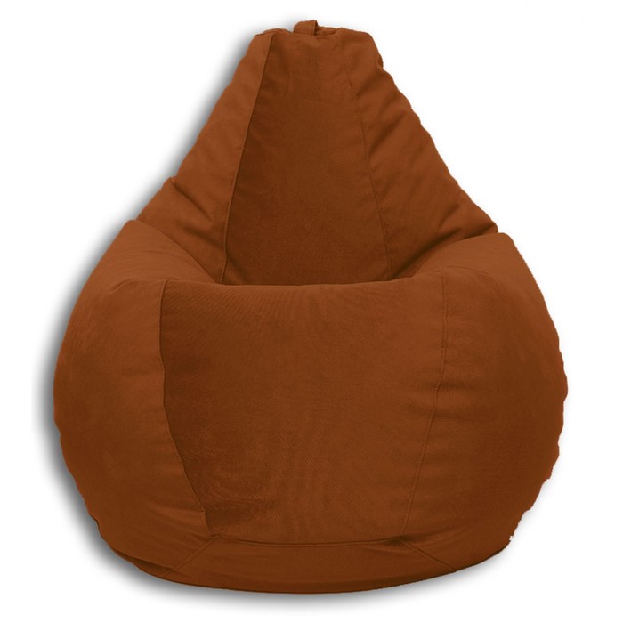 Кресло-мешок «Груша» Позитив Real A, размер M, диаметр 70 см, высота 90 см, велюр, цвет коричневый - Фото 1