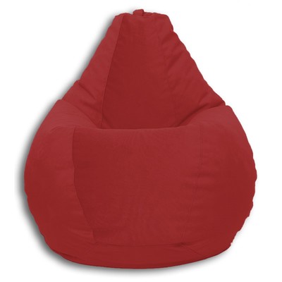 Кресло-мешок «Груша» Позитив Real A, размер M, диаметр 70 см, высота 90 см, велюр, цвет красный