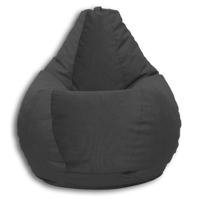 Кресло-мешок «Груша» Позитив Real A, размер M, диаметр 70 см, высота 90 см, велюр, цвет серый
