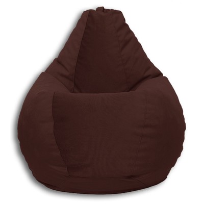 Кресло-мешок «Груша» Позитив Real A, размер M, диаметр 70 см, высота 90 см, велюр, цвет коричневый
