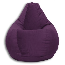 Кресло-мешок «Груша» Позитив Real A, размер L, диаметр 80 см, высота 100 см, велюр, цвет фиолетовый
