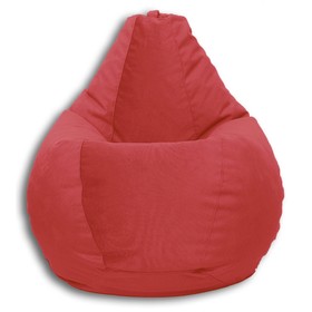 Кресло-мешок «Груша» Позитив Real A, размер XL, диаметр 95 см, высота 125 см, велюр, цвет красный