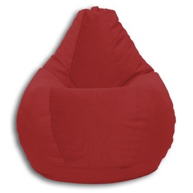 Кресло-мешок «Груша» Позитив Real A, размер XL, диаметр 95 см, высота 125 см, велюр, цвет красный