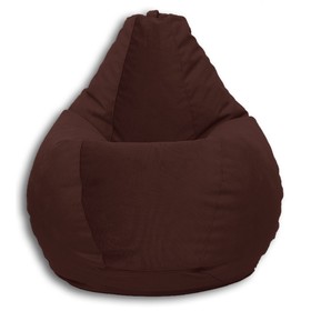 Кресло-мешок «Груша» Позитив Real A, размер XXL, диаметр 105 см, высота 130 см, велюр, цвет коричневый