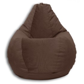 Кресло-мешок «Груша» Позитив Liberty, размер M, диаметр 70 см, высота 90 см, велюр, цвет шоколад