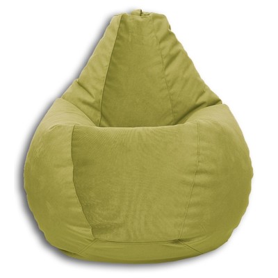 Кресло-мешок «Груша» Позитив Liberty, размер M, диаметр 70 см, высота 90 см, велюр, цвет оливковый