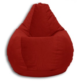 Кресло-мешок «Груша» Позитив Liberty, размер M, диаметр 70 см, высота 90 см, велюр, цвет алый