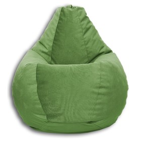 Кресло-мешок «Груша» Позитив Liberty, размер M, диаметр 70 см, высота 90 см, велюр, цвет салатовый