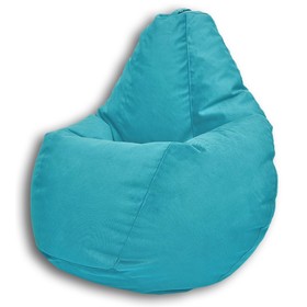 Кресло-мешок «Груша» Позитив Liberty, размер L, диаметр 80 см, высота 100 см, велюр, цвет бирюзовый