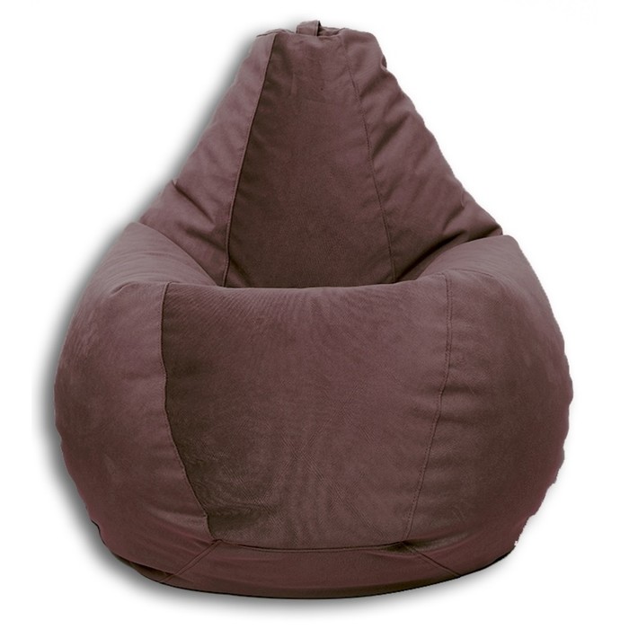 Кресло-мешок «Груша» Позитив Liberty, размер XXL, диаметр 105 см, высота 130 см, велюр, цвет коричневый