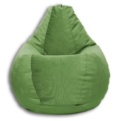 Кресло-мешок «Груша» Позитив Lovely, размер M, диаметр 70 см, высота 90 см, велюр, цвет салатовый