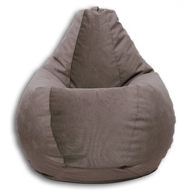 Кресло-мешок «Груша» Позитив Lovely, размер L, диаметр 80 см, высота 100 см, велюр, цвет светло-коричневый