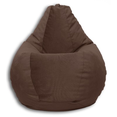 Кресло-мешок «Груша» Позитив Lovely, размер L, диаметр 80 см, высота 100 см, велюр, цвет шоколад
