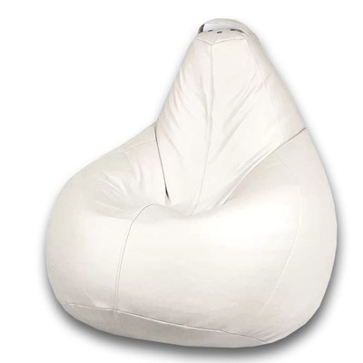 Кресло-мешок «Груша» Позитив Кольт, размер M, диаметр 70 см, высота 90 см, искусственная кожа, цвет белый матовый