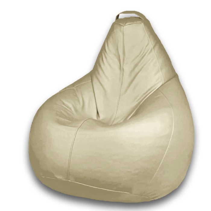 Кресло-мешок «Груша» Позитив Кольт, размер M, диаметр 70 см, высота 90 см, искусственная кожа, цвет бежевый - Фото 1