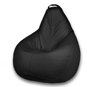 Кресло-мешок «Груша» Позитив Кольт, размер M, диаметр 70 см, высота 90 см, искусственная кожа, цвет матовый чёрный