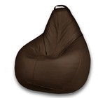 Кресло-мешок «Груша» Позитив Кольт, размер M, диаметр 70 см, высота 90 см, искусственная кожа, цвет коричневый глянец - Фото 1