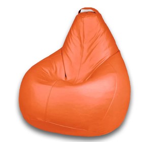 Кресло-мешок «Груша» Позитив Кольт, размер XXXL, диаметр 110 см, высота 145 см, искусственная кожа, цвет оранжевый