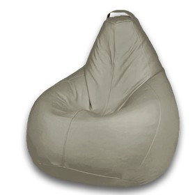 Кресло-мешок «Груша» Позитив Favorit, размер M, диаметр 70 см, высота 90 см, искусственная кожа, цвет серый
