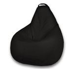 Кресло-мешок «Груша» Позитив Favorit, размер M, диаметр 70 см, высота 90 см, искусственная кожа, цвет чёрный - Фото 1