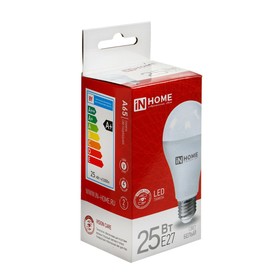 

Лампа светодиодная IN HOME LED-A65-VC, Е27, 25 Вт, 230 В, 4000 К, 2250 Лм