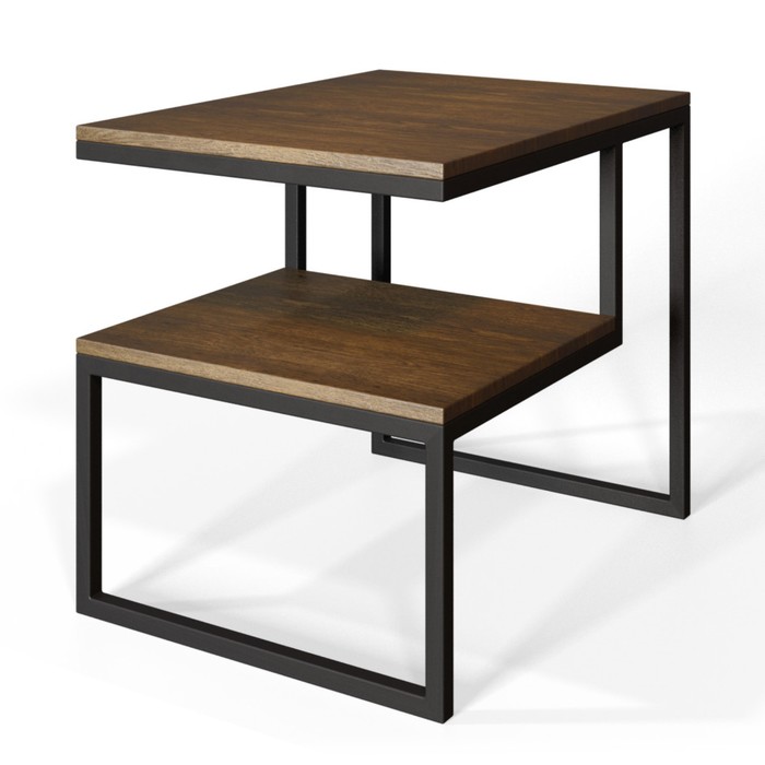 Столик журнальный «Лофт» Shelf Nut, 600×450×516 мм, цвет чёрный муар