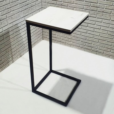 Стол приставной Simple, 350×350×716 мм, цвет дуб белый/чёрный муар