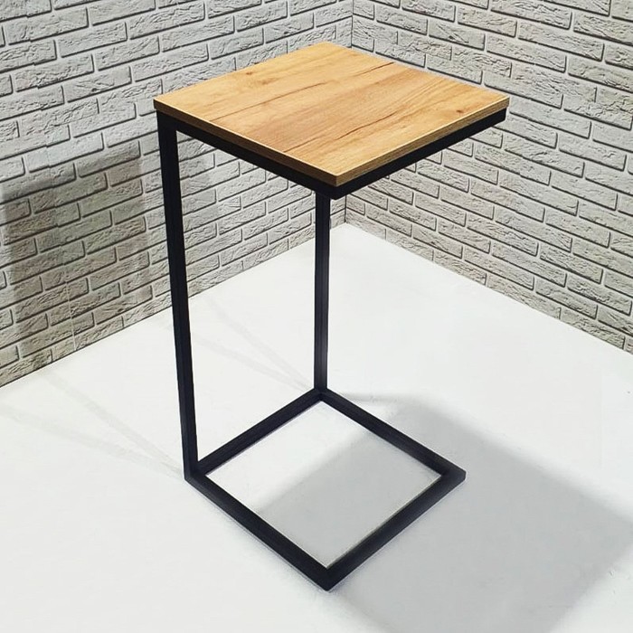 Стол приставной Simple, 350×350×716 мм, цвет дуб табачный/чёрный муар - Фото 1
