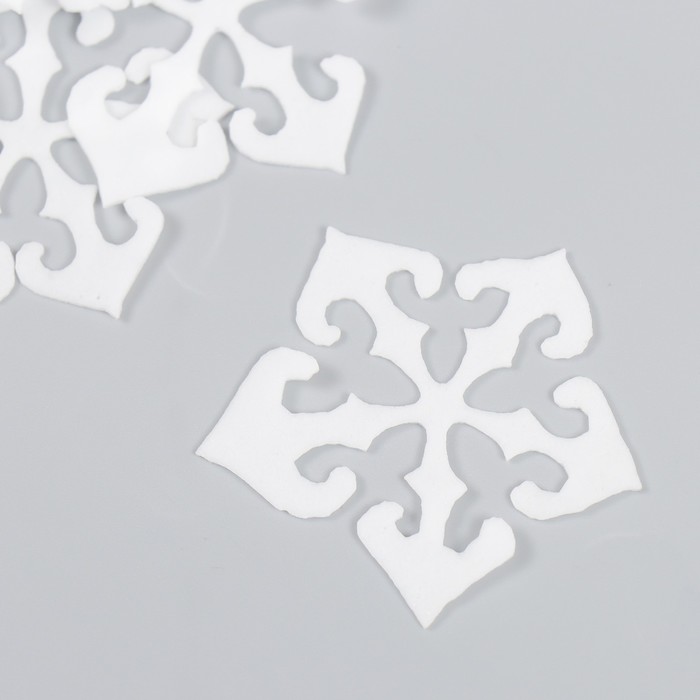 Заготовка из фоамирана "Снежинка", 5х5 см, белый, набор10шт - Фото 1
