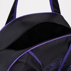 Сумка спортивная женская на молнии, средний размер, цвет чёрный/фиолетовый - Фото 3