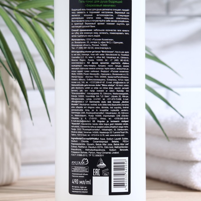 Гель для душа бодрящий Березовый веничек, 500 мл 31530