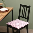 Сидушка на стул Этель "Клетка" 40х40 см, цв. розовый, 100% полиэстер - фото 9842403