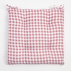 Сидушка на стул «Этель. Клетка», 40×40 см, розовая, 100% полиэстер - фото 42880845