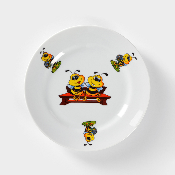 Тарелка фарфоровая «Пчёлы», d=17,5 см - Фото 1