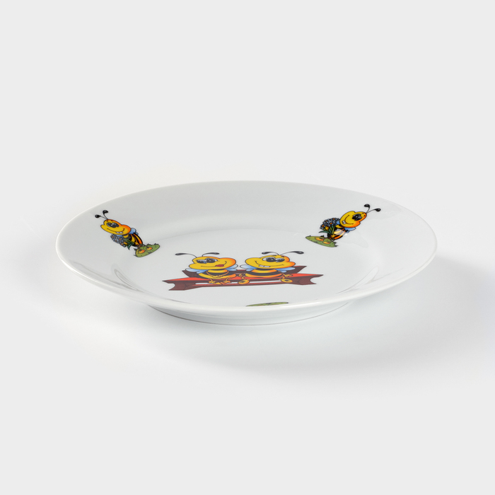 Тарелка фарфоровая «Пчёлы», d=17,5 см